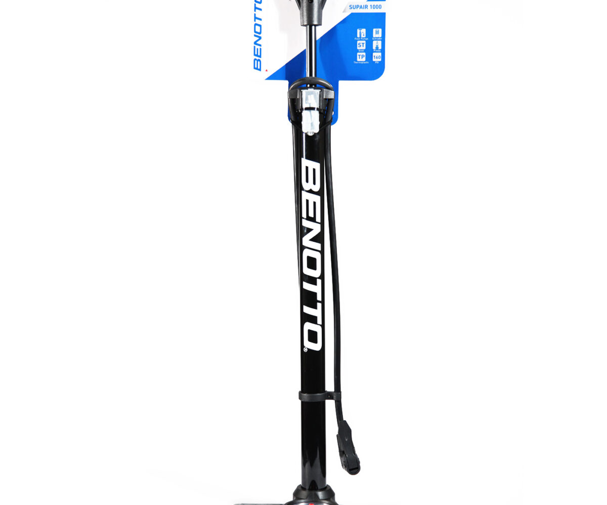 BOMBA BENOTTO SUPAIR 1000 DE PIE ACERO V.A./V.F. ZF-042 160PSI CON MANOMETRO