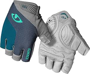 GUANTES GIRO RUTA STRADA MASSA GEL CORTO MUJER GRIS/TURQUESA TALLA S