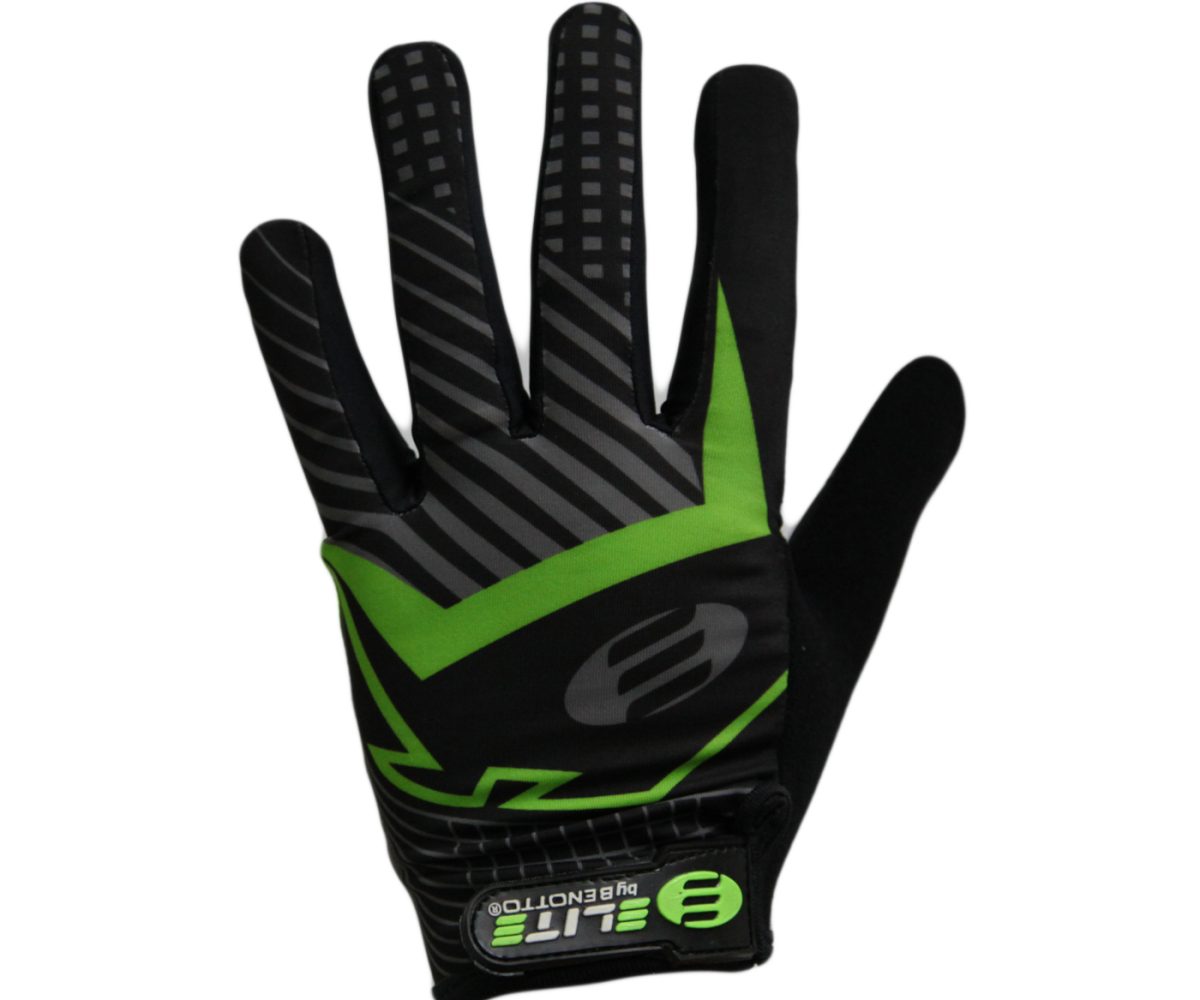 GUANTES CICLISTA ELITE COMPLETO TALLA L TOUCH VERDE/NEGRO MS-2019-4