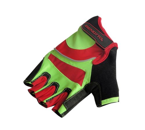 GUANTES CICLISTA BENOTTO CORTO TALLA L VERDE/ROJO/NEGRO MS-2015-21