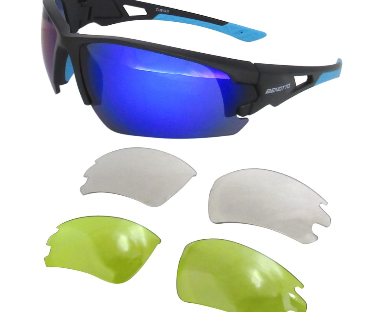 LENTES BENOTTO NEGRO/AZUL MICA: AZUL TRANSPARENTE TY AMARILLA S-15001-E