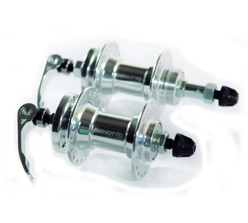 MAZA BENOTTO 36x36B RUEDA LIBRE ALUMINIO CON BLOQUEOS COMPATIBLE DISCO ROTOR PLATA GL-B10 (2 PIEZAS)