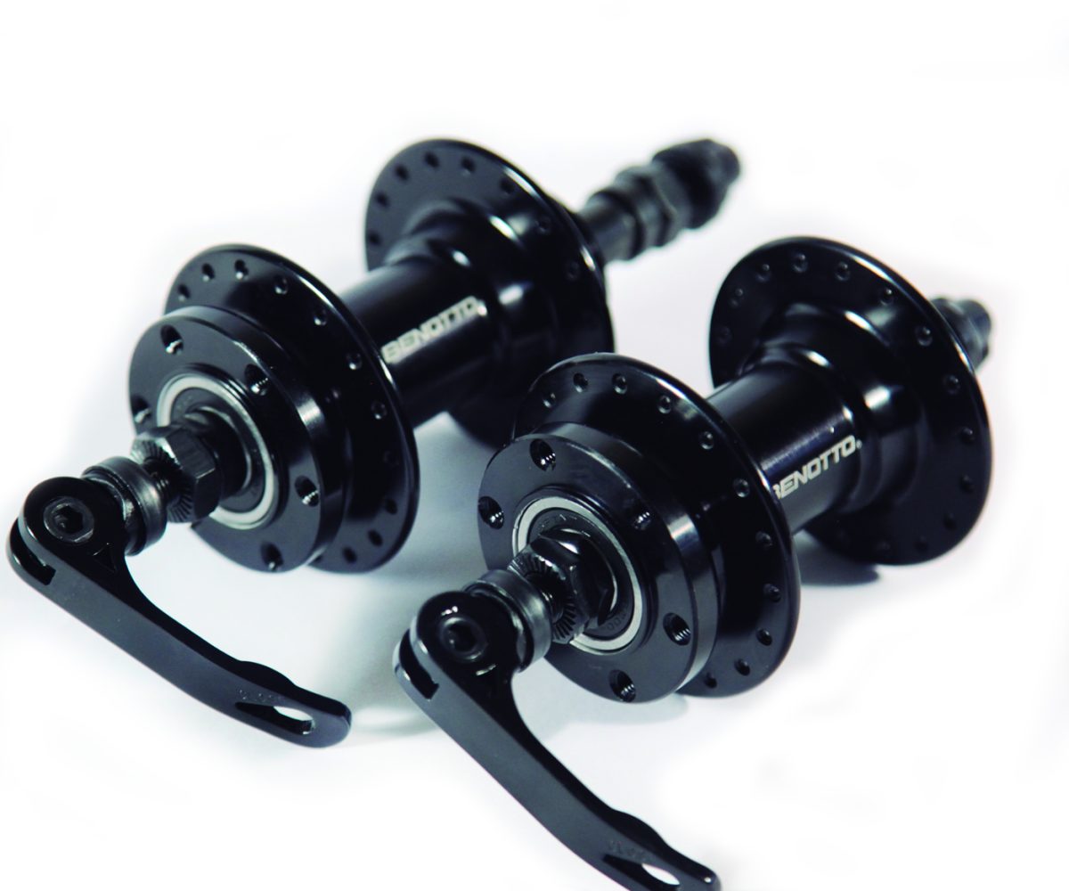 MAZA BENOTTO 36x36B RUEDA LIBRE ALUMMINIO CON BLOQUEOS CON BALERO SELLADO COMPATIBLE DISCO ROTOR NEGRO GL-B10 (2 pzs)
