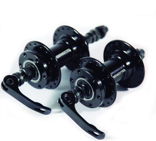 MAZA BENOTTO 36x36B RUEDA LIBRE ALUMMINIO CON BLOQUEOS CON BALERO SELLADO COMPATIBLE DISCO ROTOR NEGRO GL-B10 (2 pzs)