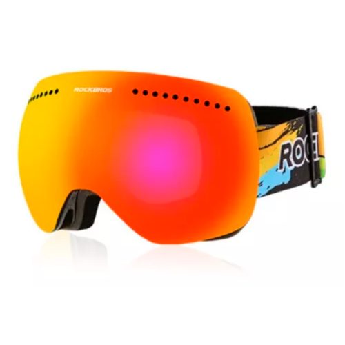 GOGGLES ROCKBROS PARA SKIING NARANJA CON PROTECCION ACOLCHONADA MICA POLARIZADA MOD. 10085