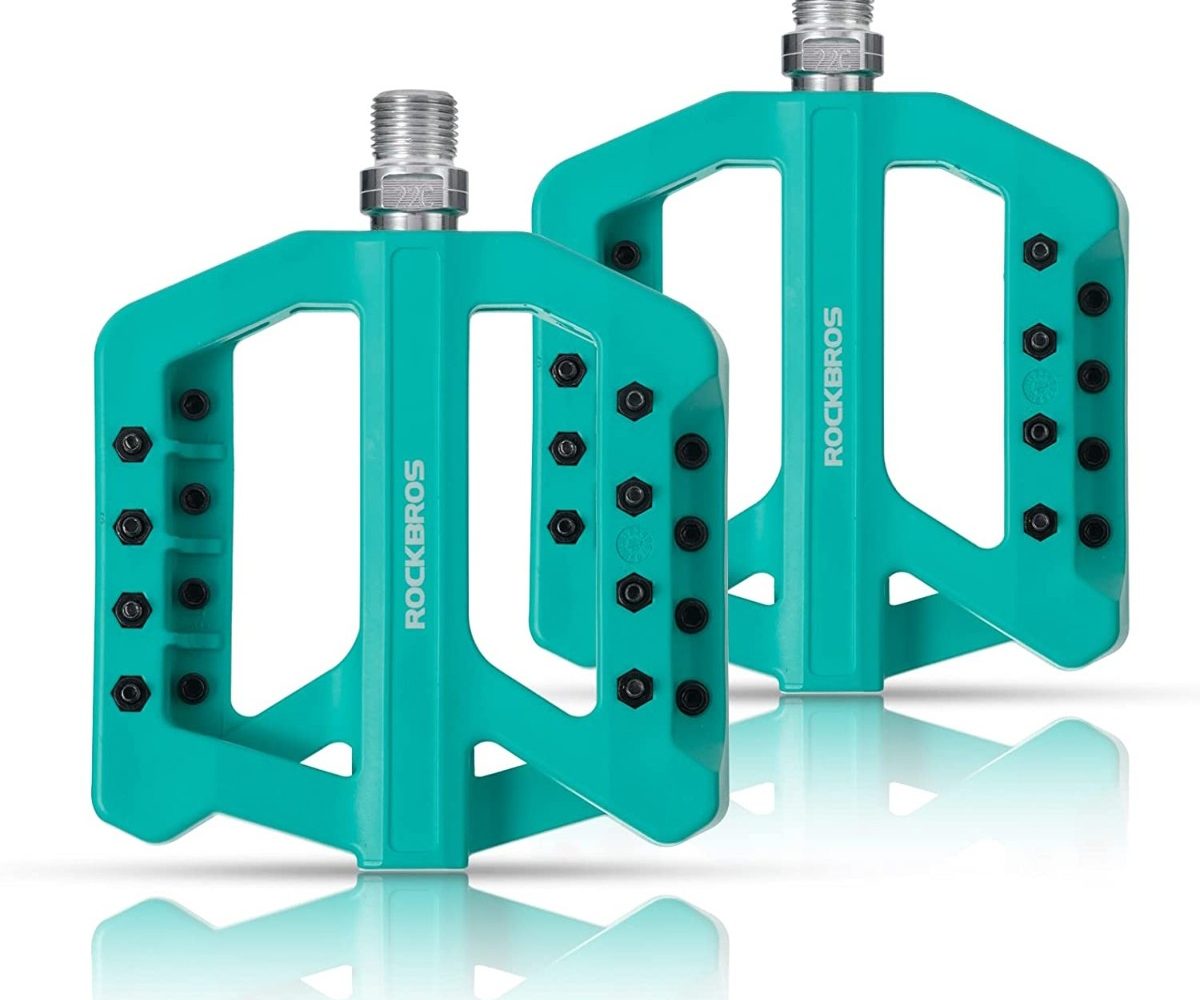 PEDALES ROCKBROS PLATAFORMA RESINA VERDE 9/16