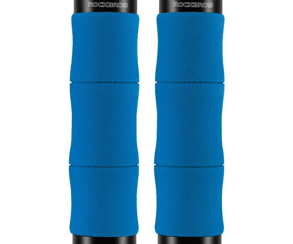 PUÑOS ROCKBROS 130mm AZUL RELIEVE ESPONJA ANCHO
