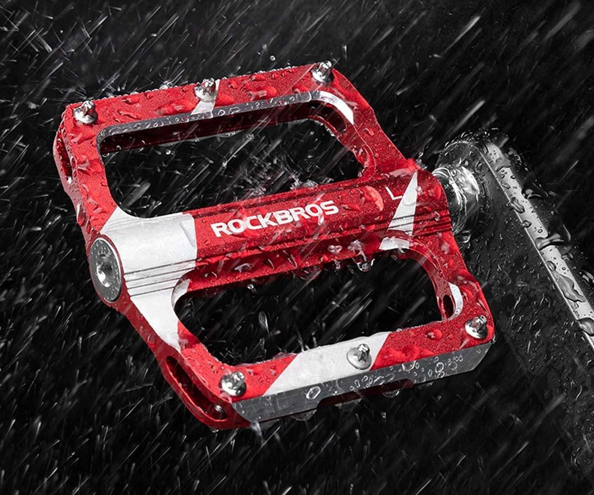 PEDALES ROCKBROS K306 ROJO ALUMINIO - Image 4