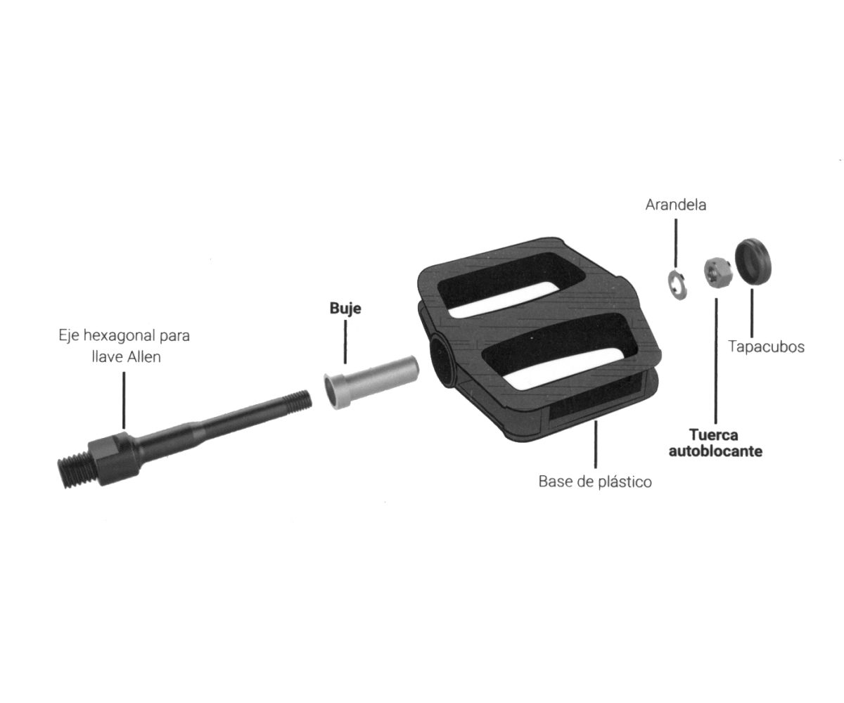 PEDAL BENOTTO BMX FREE SPORT 9/16 PLASTICO NEGRO CON REFLEJANTE - Image 7