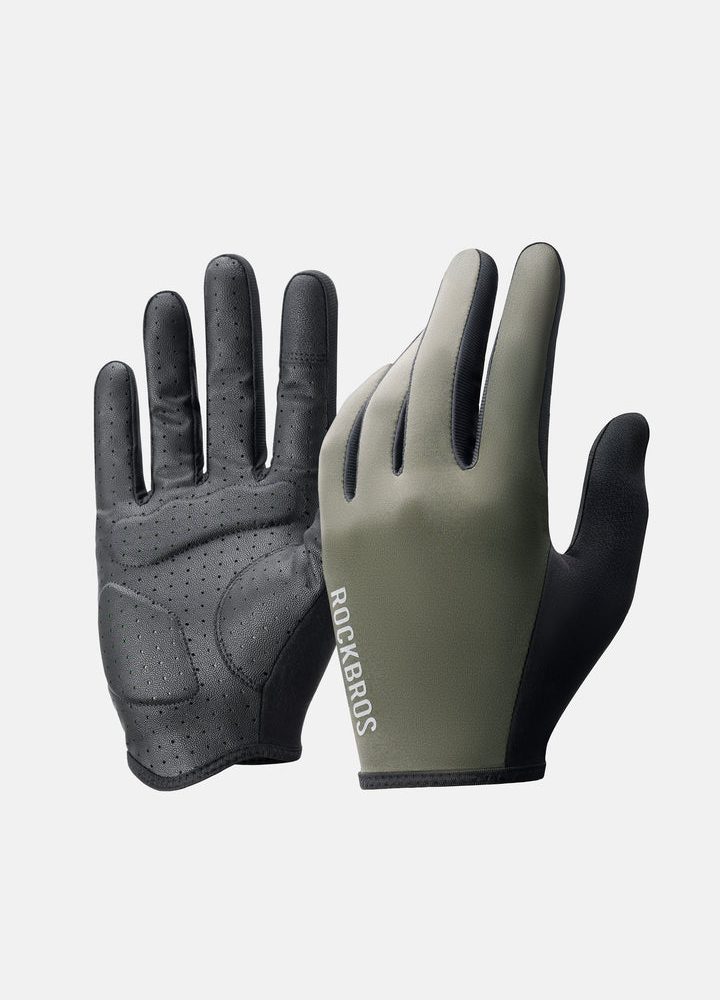 GUANTES ROCKBROS COMPLETOS VERDE/NEGRO TALLA:L
