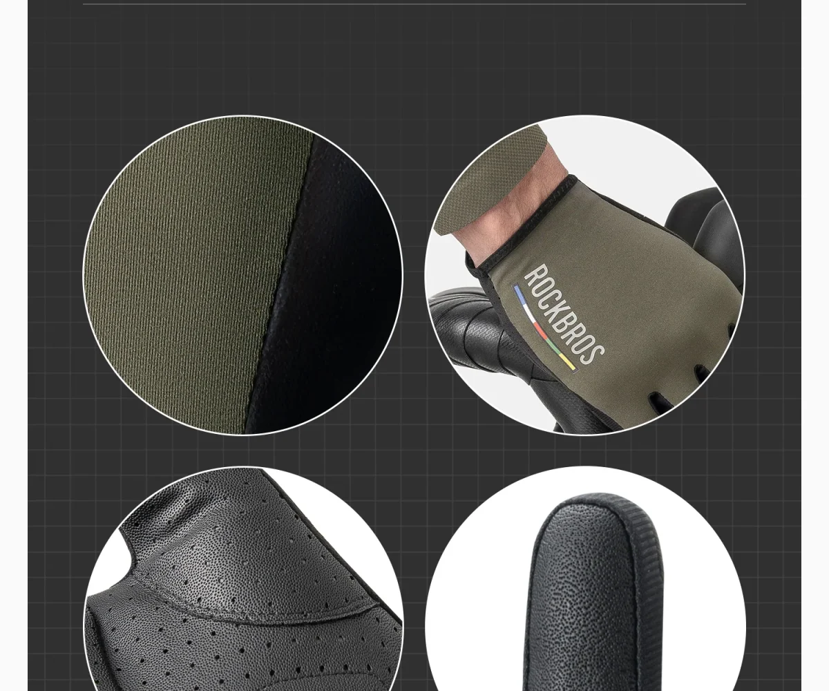 GUANTES ROCKBROS COMPLETOS VERDE/NEGRO TALLA:L - Image 4