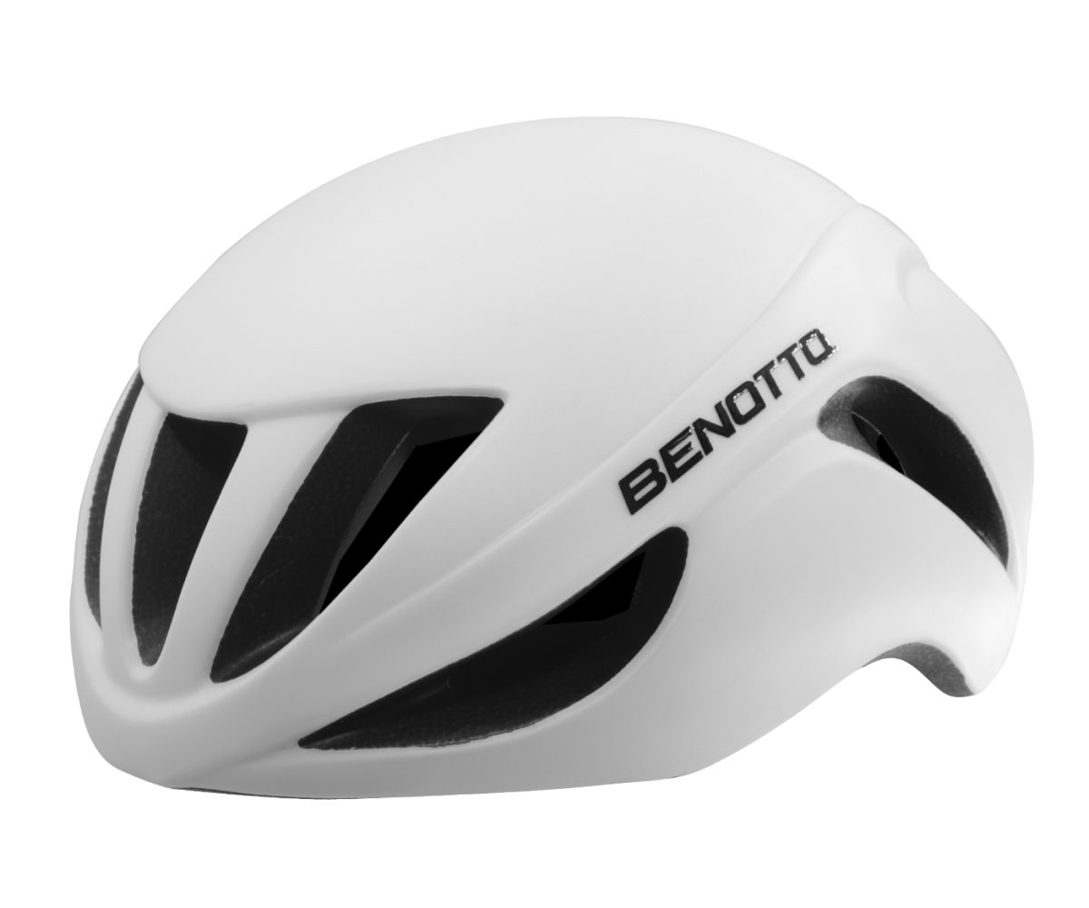 CASCO BENOTTO RUTA AERO CON LUZ TRASERA USB RECARGABLE BLANCO TALLA: L