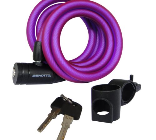 CANDADO BENOTTO ESPIRAL 12x1800mm 2x LLAVES MORADO