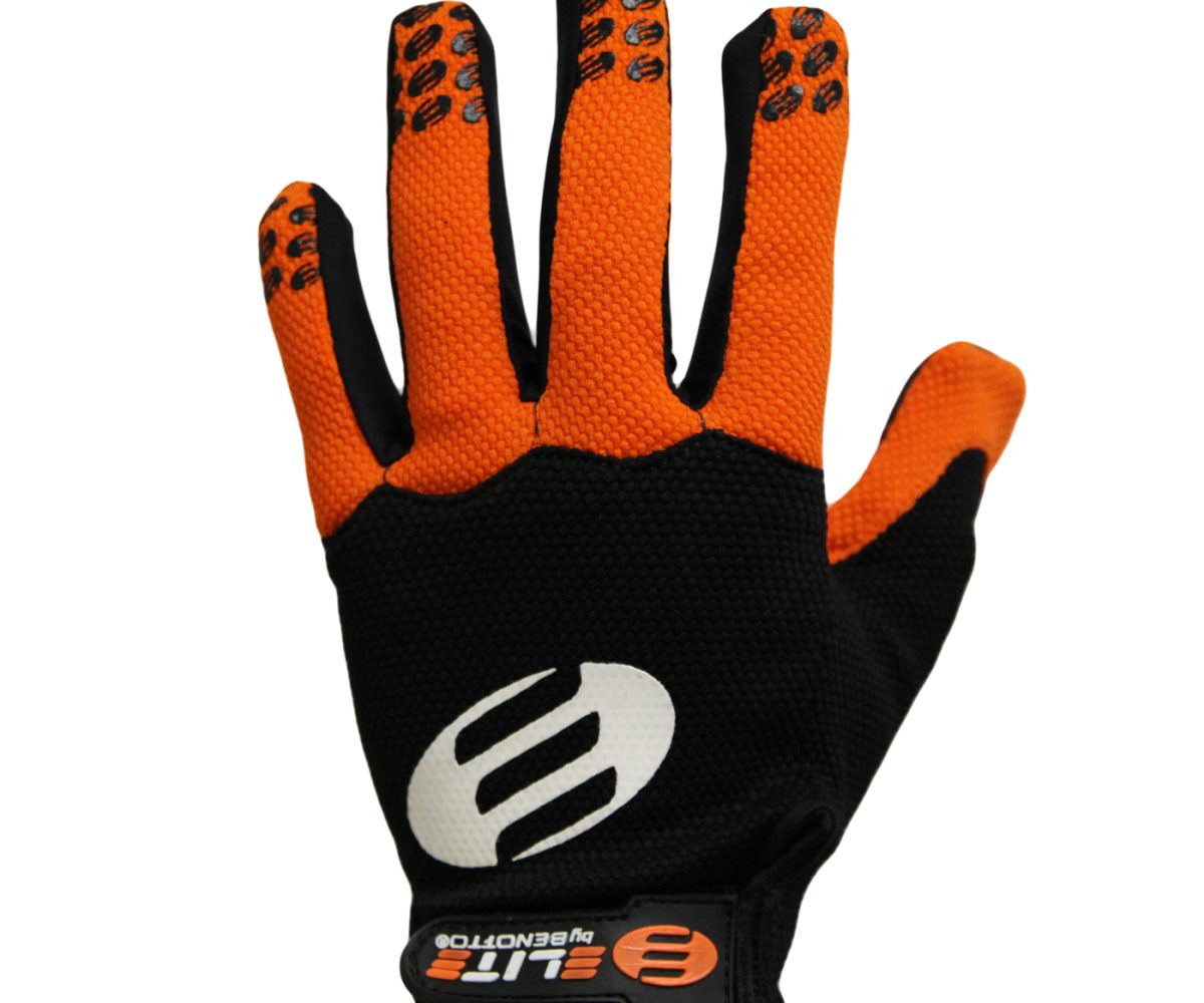 GUANTES CICLISTA ELITE COMPLETO MS-2019-2 TALLA S TOUCH NARANJA/NEGRO