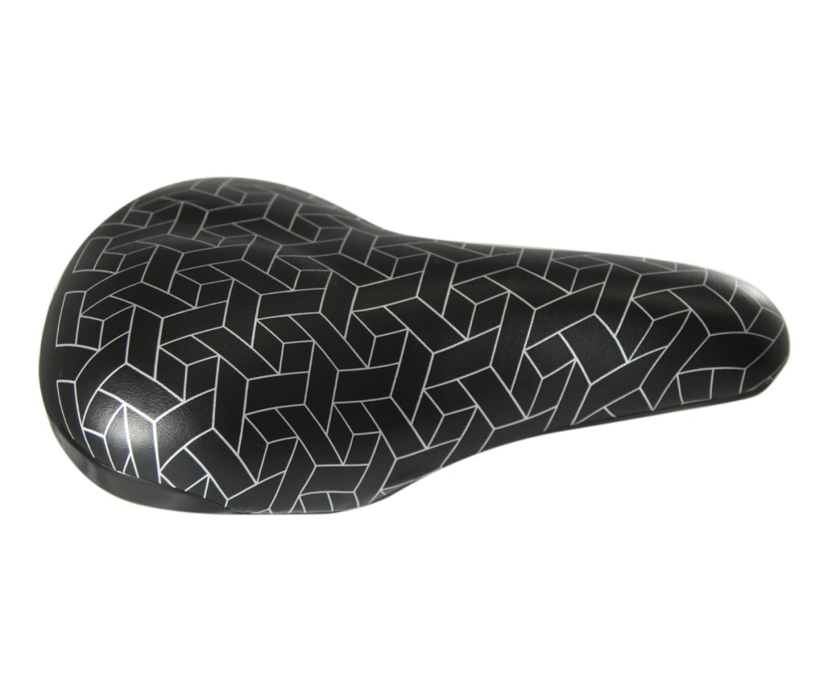 ASIENTO BENOTTO URBANO PATRON GEOMETRICO NEGRO/PLATA CON BROCHE