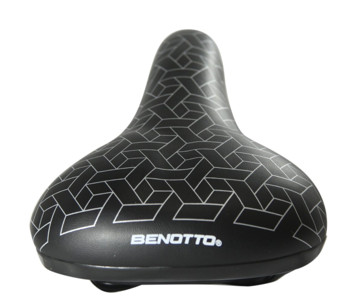 ASIENTO BENOTTO URBANO PATRON GEOMETRICO NEGRO/PLATA CON BROCHE - Image 3