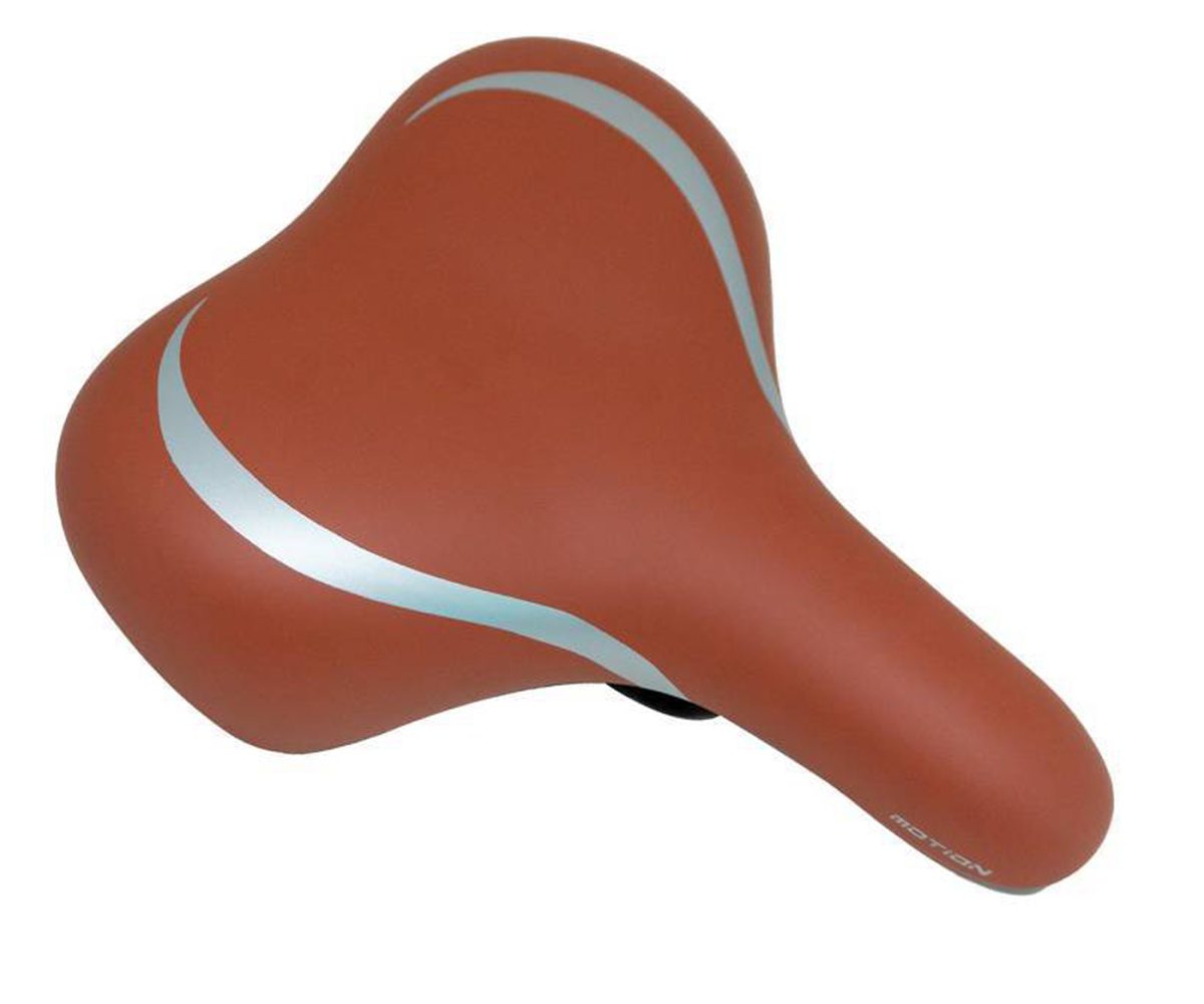 ASIENTO SELLE ROYAL CIUDAD MOTION 255x210mm CAFÉ CON LINEAS PLATA SIN BROCHE