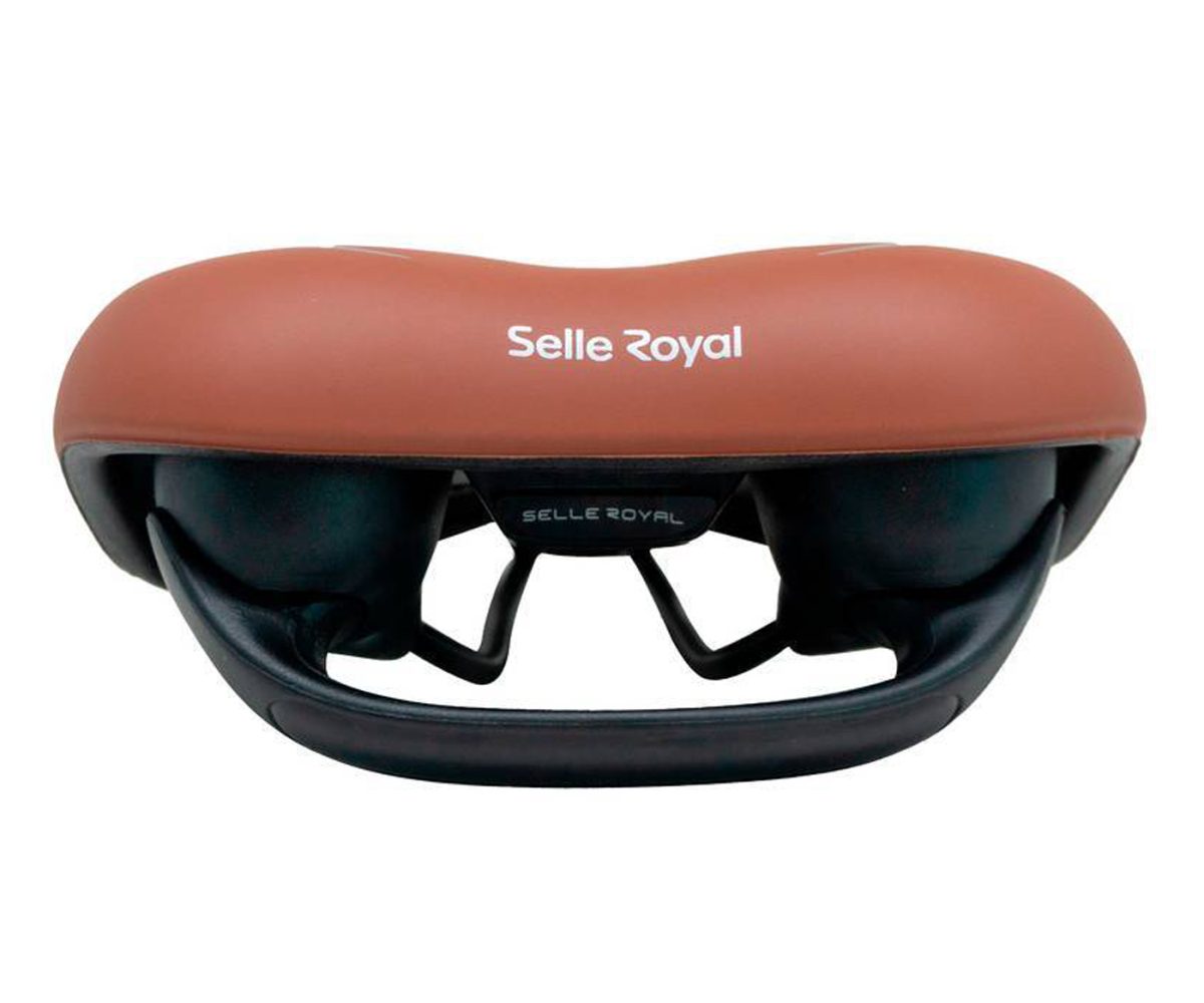 ASIENTO SELLE ROYAL CIUDAD MOTION 255x210mm CAFÉ CON LINEAS PLATA SIN BROCHE - Image 4
