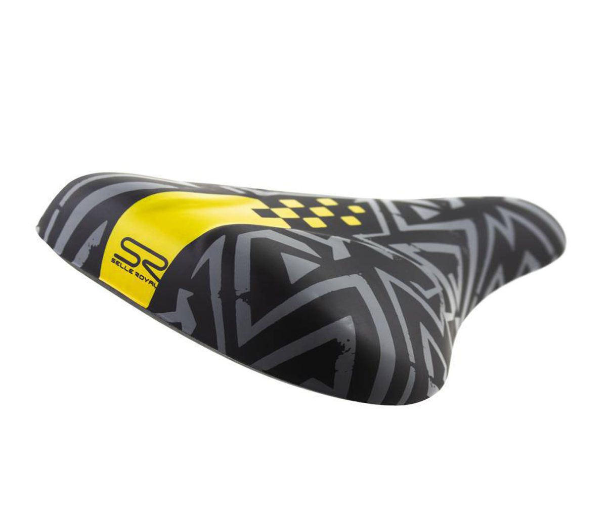 ASIENTO SELLE ROYAL INFANTIL MIRIM VELOX RVS 210x142mm NEGRO/AMARILLO CON BROCHE - Image 2