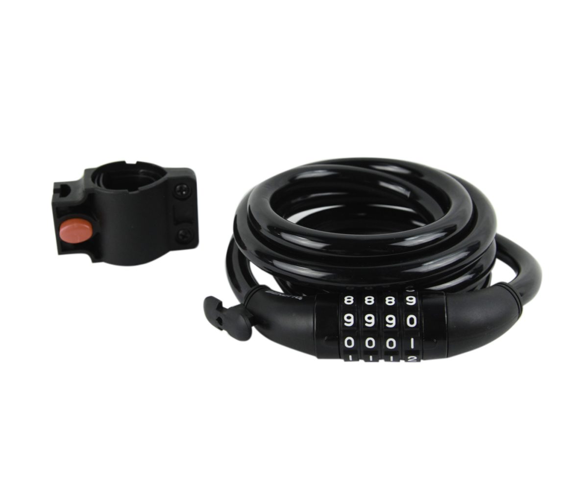 CANDADO BENOTTO ESPIRAL 12x1800mm COMBINACION NEGRO