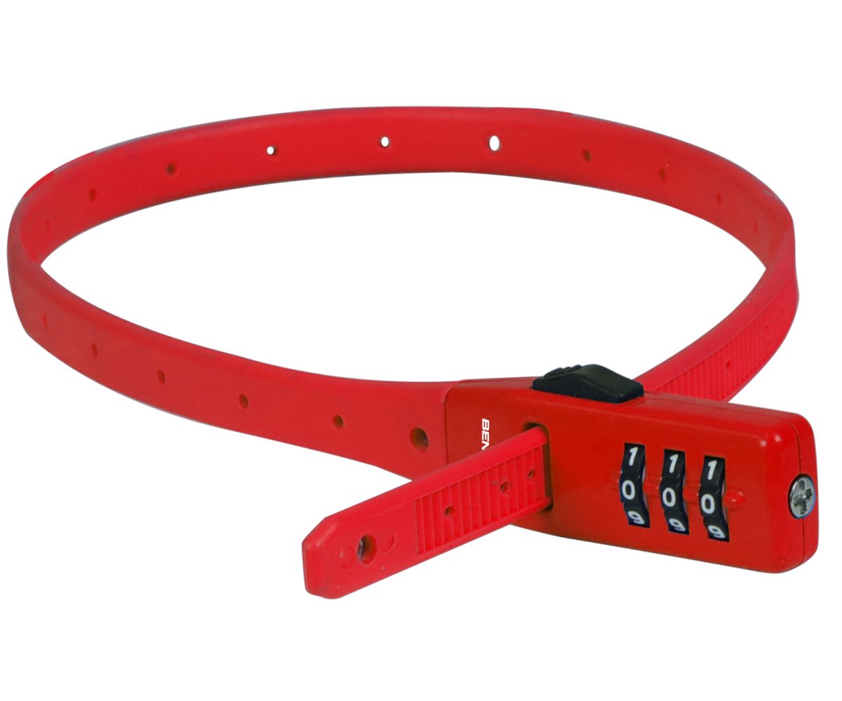 CANDADO BENOTTO SECURITY TIE CINCHO COMBINACION 530mm ROJO