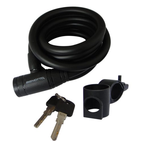 CANDADO BENOTTO ESPIRAL 12x1800mm 2x LLAVES NEGRO