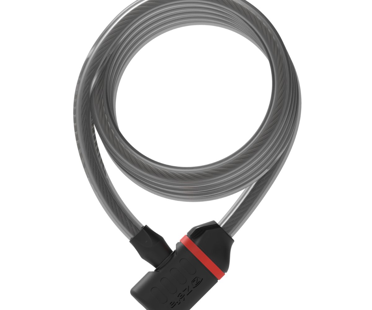 CANDADO ZEFAL K-TRAZ C6 CABLE ESPIRAL 12x1800mm 2x LLAVES ACERO GRIS
