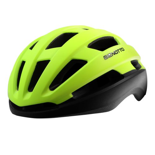 CASCO BENOTTO RUTA TALLA L LUZ TRASERA NEGRO/VERDE FOSFORESCENTE