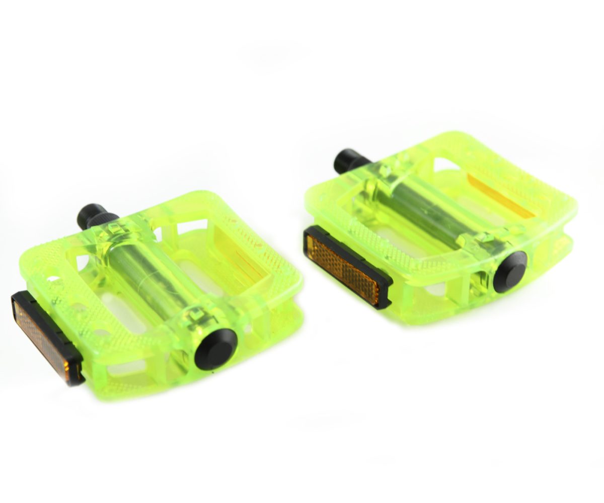PEDAL BENOTTO BMX 9/16 PLASTICO TRANSPARENTE VERDE