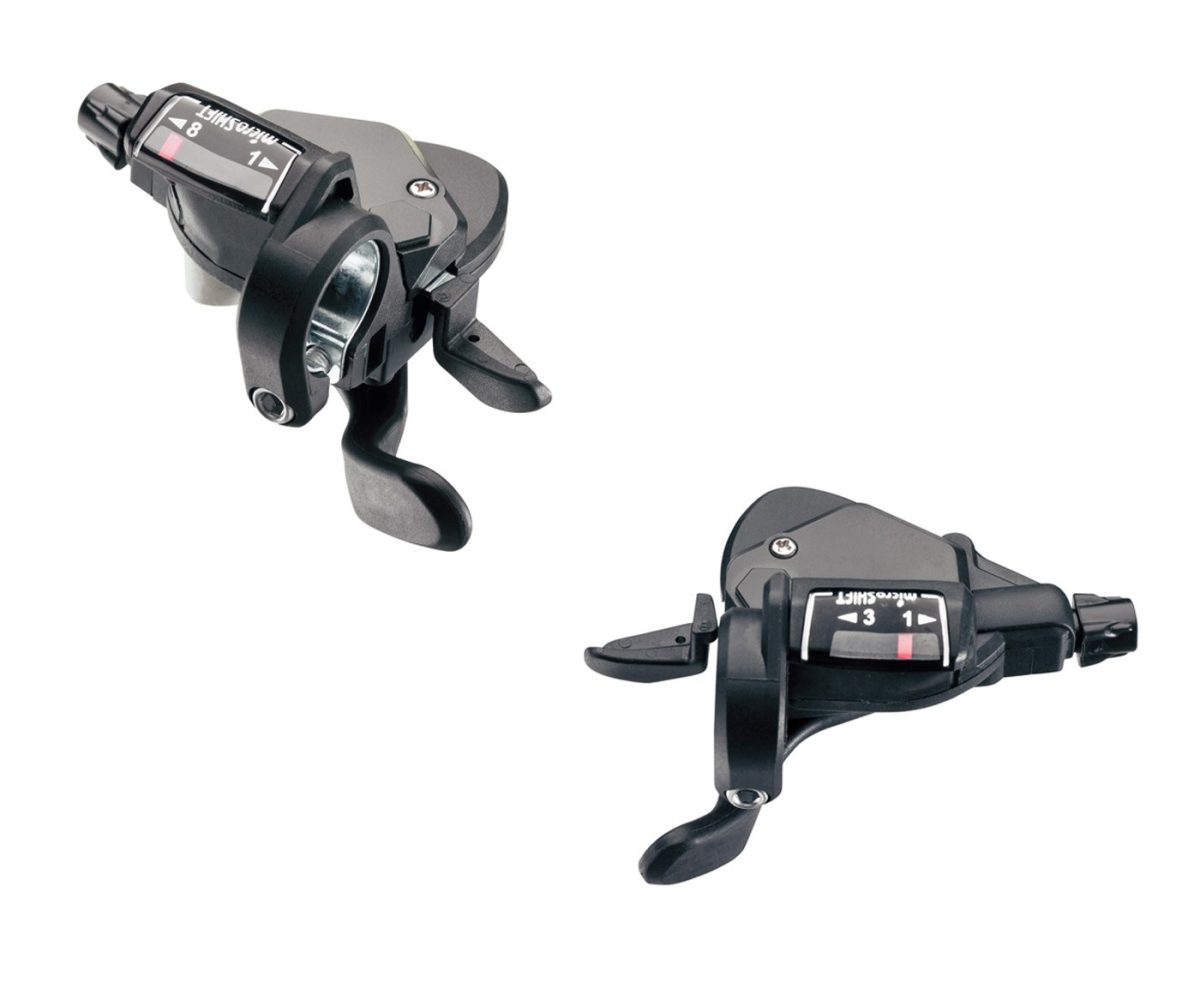 PALANCA DE MANDO MICROSHIFT MTB SL-TS39-8 3x8P INDICADOR OPTICO SHIFTER CAJA MEZZO